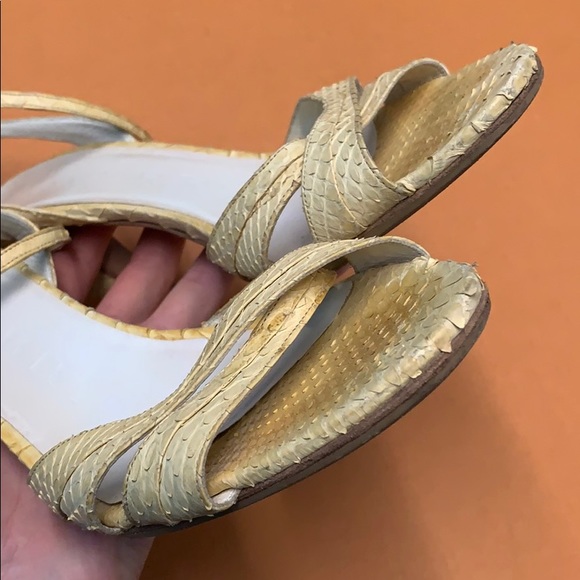 Burberry Yellow Python Slingback Heels - Picture 8 of 17